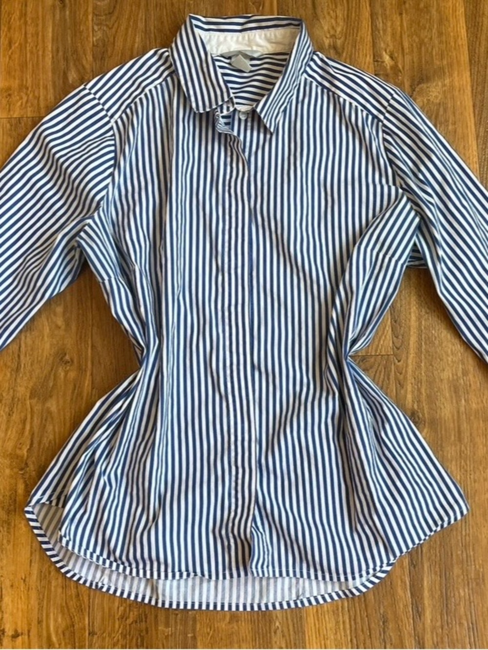 Classic Blue & White Stripe Button-Up Shirt